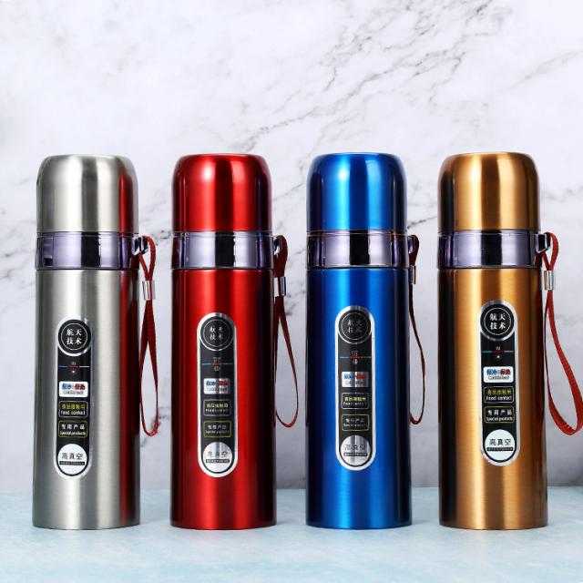 Color Temperature Water Bottle กระบอกน้ำเก็บอุณหภูมิพกพา หัวฝาแบบกดล็อคเปิด/ปิด ฝาปิดเกลียว
