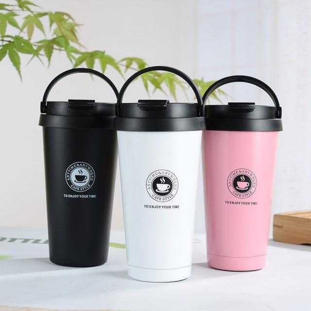 Coffee Mug Stainless Steel แก้วกาแฟสแตนเลสฝาหูหิ้วเก็บอุณหภูมิ ความร้อน/ความเย็น