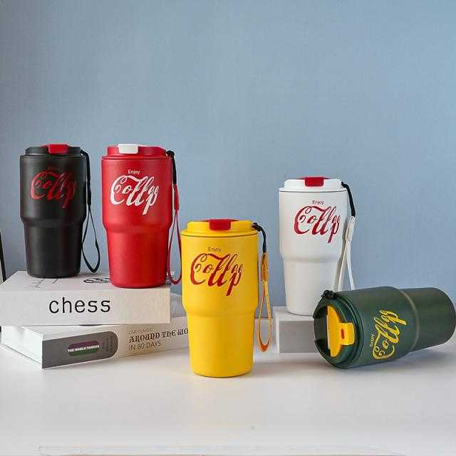 Coffee Cup Stainless Steel Tumbler แก้วกาแฟสแตนเลสฝาล็อคเก็บอุณหภูมิ ฝาปิดแบบเปิด/ปิด