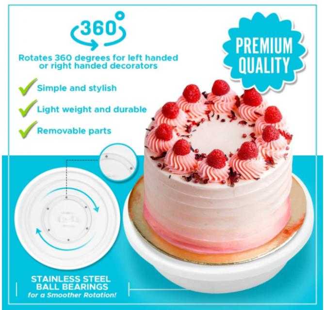 Cake Turntable แท่นหมุนเค้กรอบทิศทาง ช่วยประหยัดเวลาในการตกแต่งเค้กให้สะดวกรวดเร็วยิ่งขึ้น