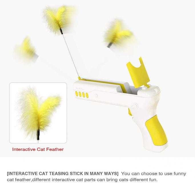 Pistol Interactive Cat Ball ปืนขนไก่ลูกบอลตอบโต้แมวเหมียว ช่วยให้แมวได้เคลื่อนไหวร่างกาย