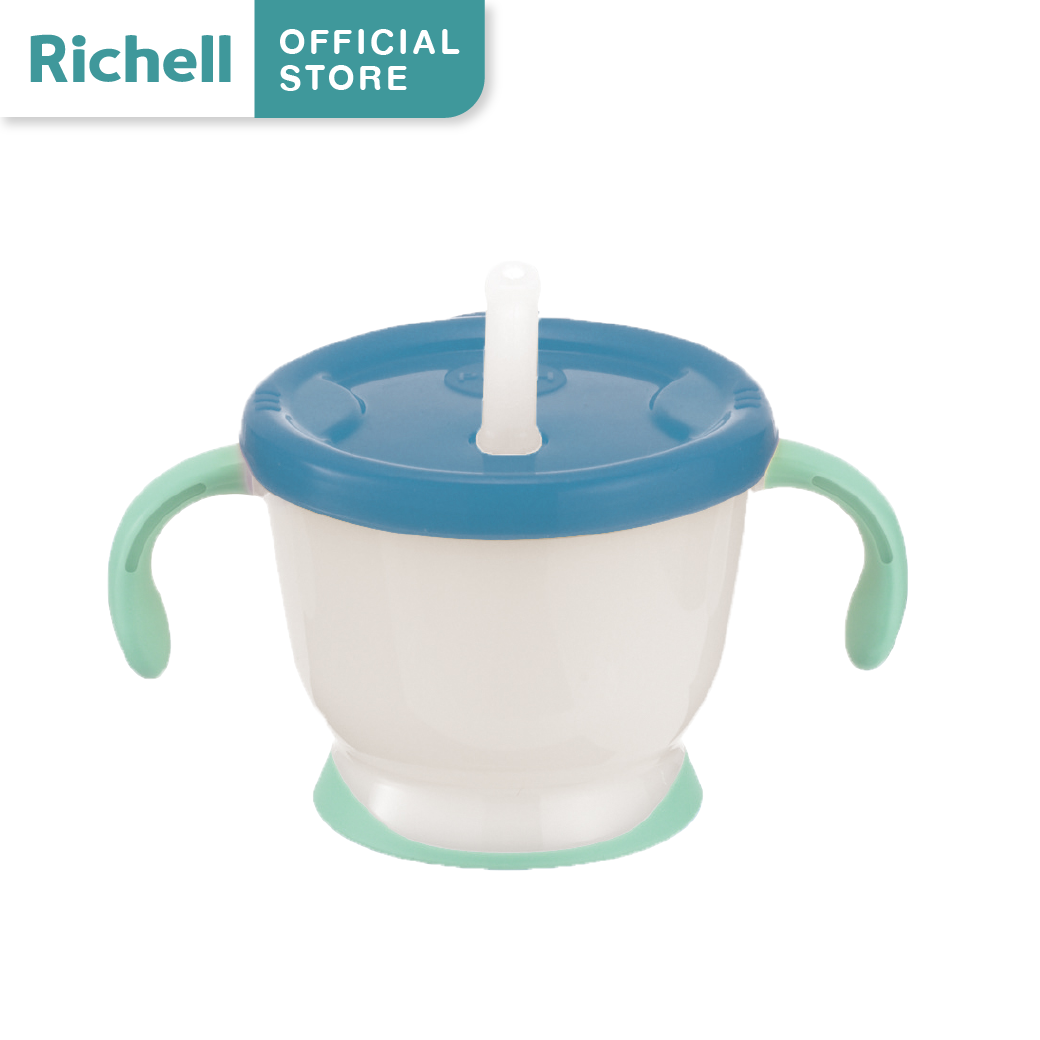 Richell(ริเชล) ถ้วยฝึกดูดรุ่น AQULEA สีฟ้า