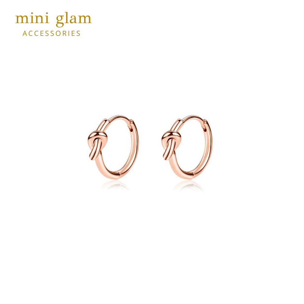 Miniglam Tie the Knot Hoop Earrings (Rose gold)
