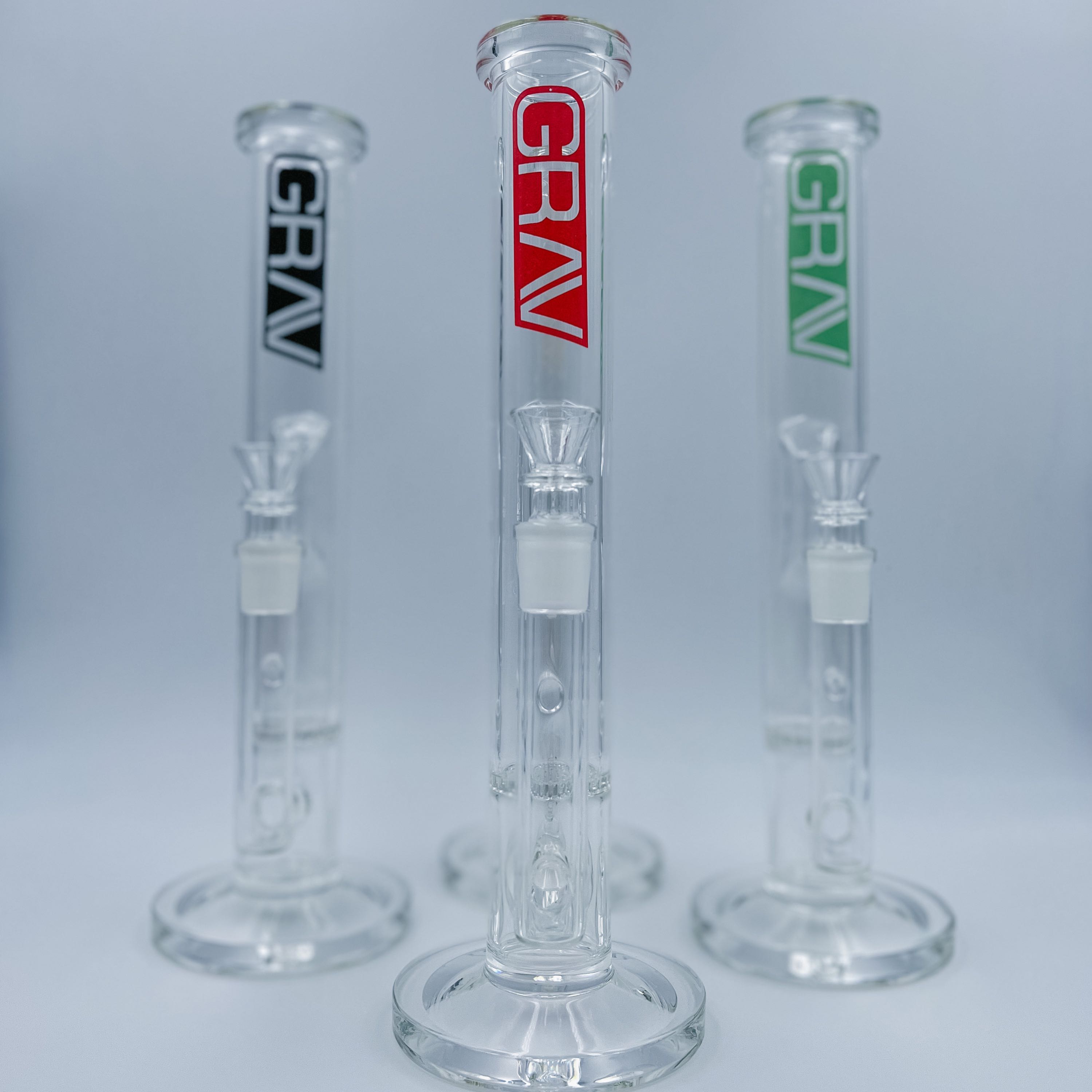 GRAV® MEDIUM, Clear Straight Bong w/ Honeycomb Perc | 30 cm
