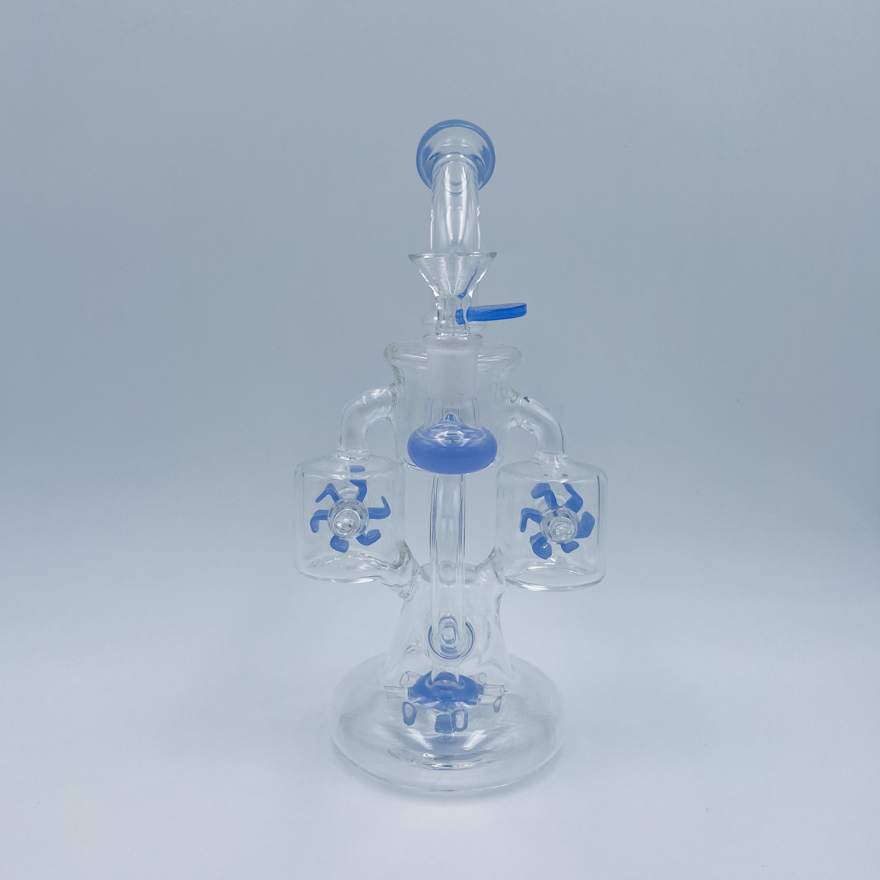 Double Propeller Dual Recycler Glass Bong | 26 cm