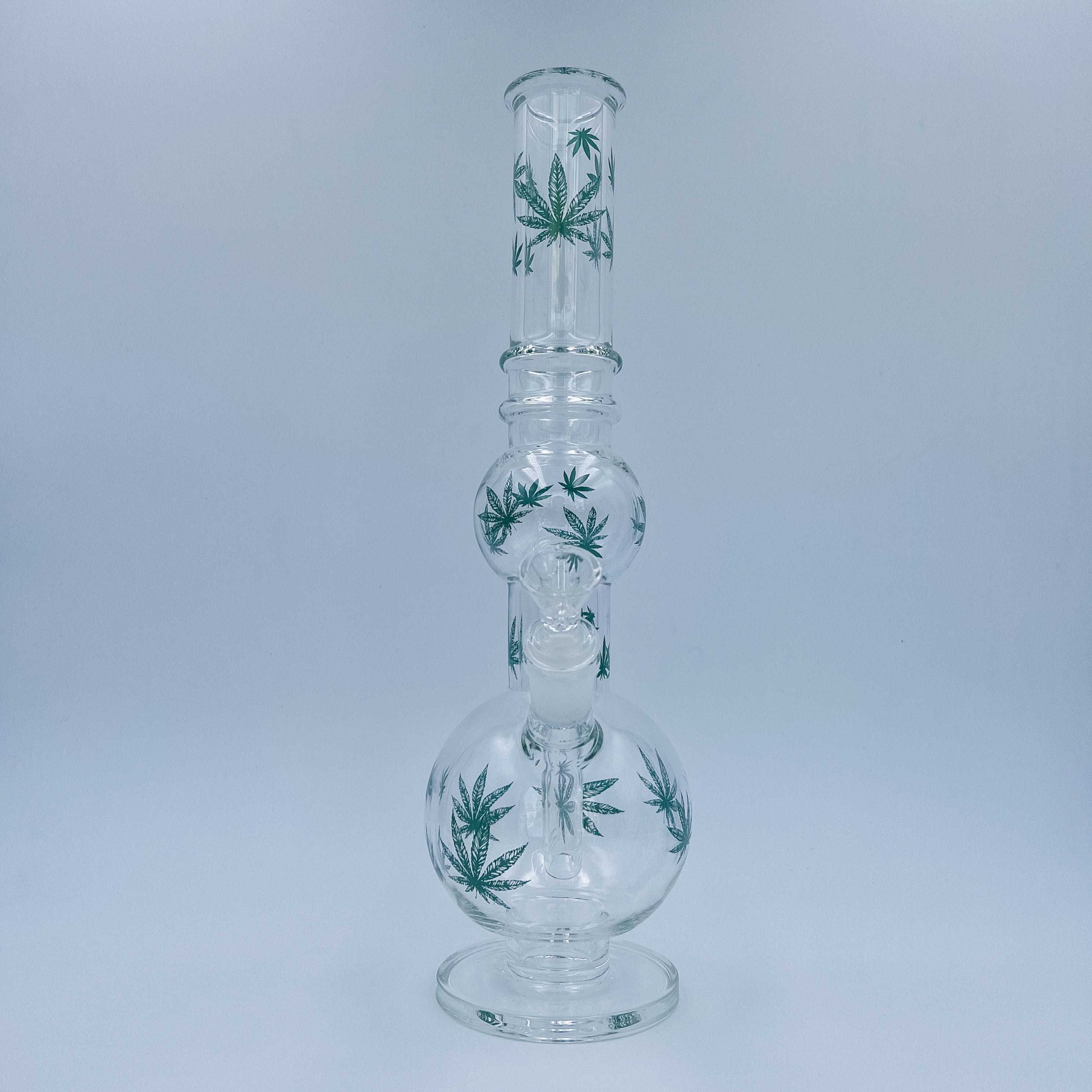 Cannabis Leaf Bubble Base Glass Bong | 35 cm