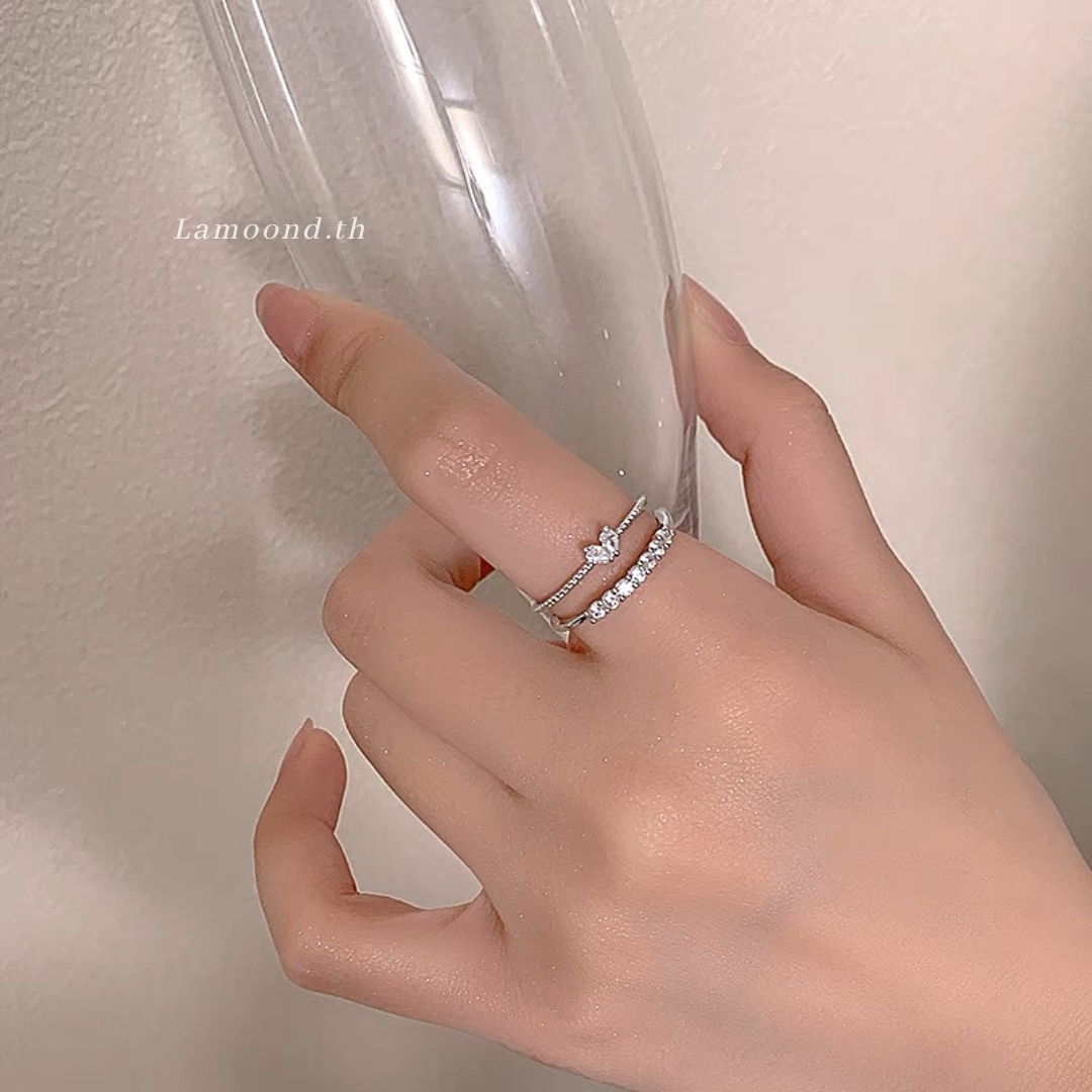 เซตแหวนจี้เพชรหัวใจ