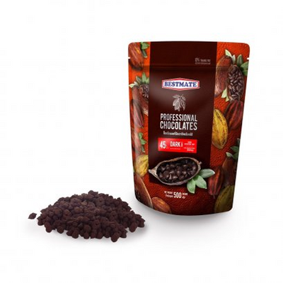 BM 45% ดาร์กคูเวอร์เจอร์ ชีพส์ (เม็ดใหญ่) 500g