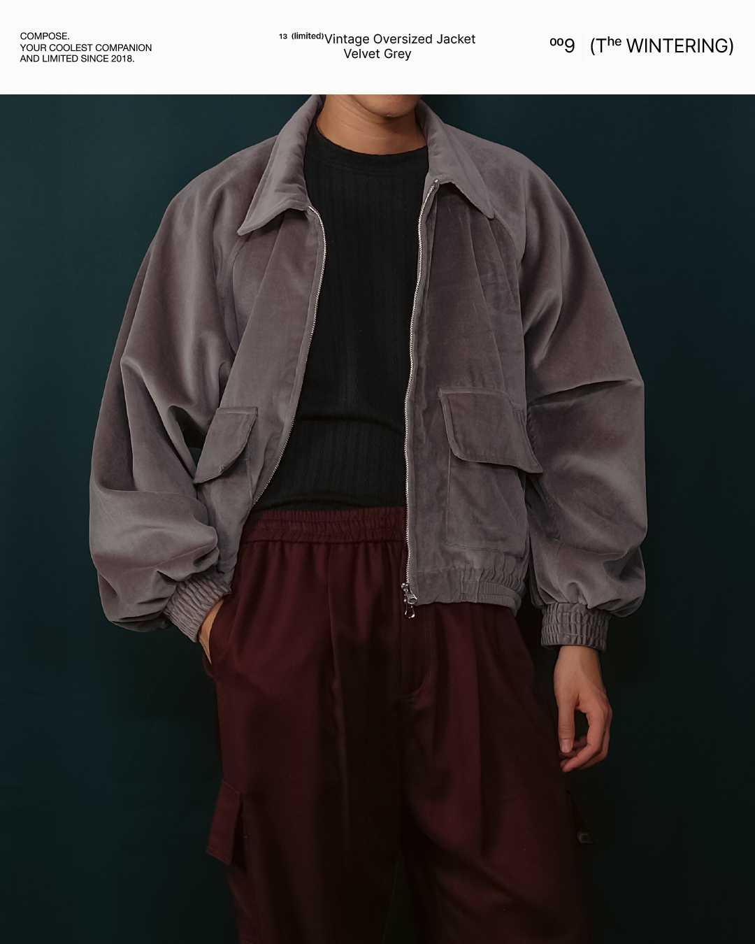 FW22/13 Vintage Oversized Jacket in Velvet Grey