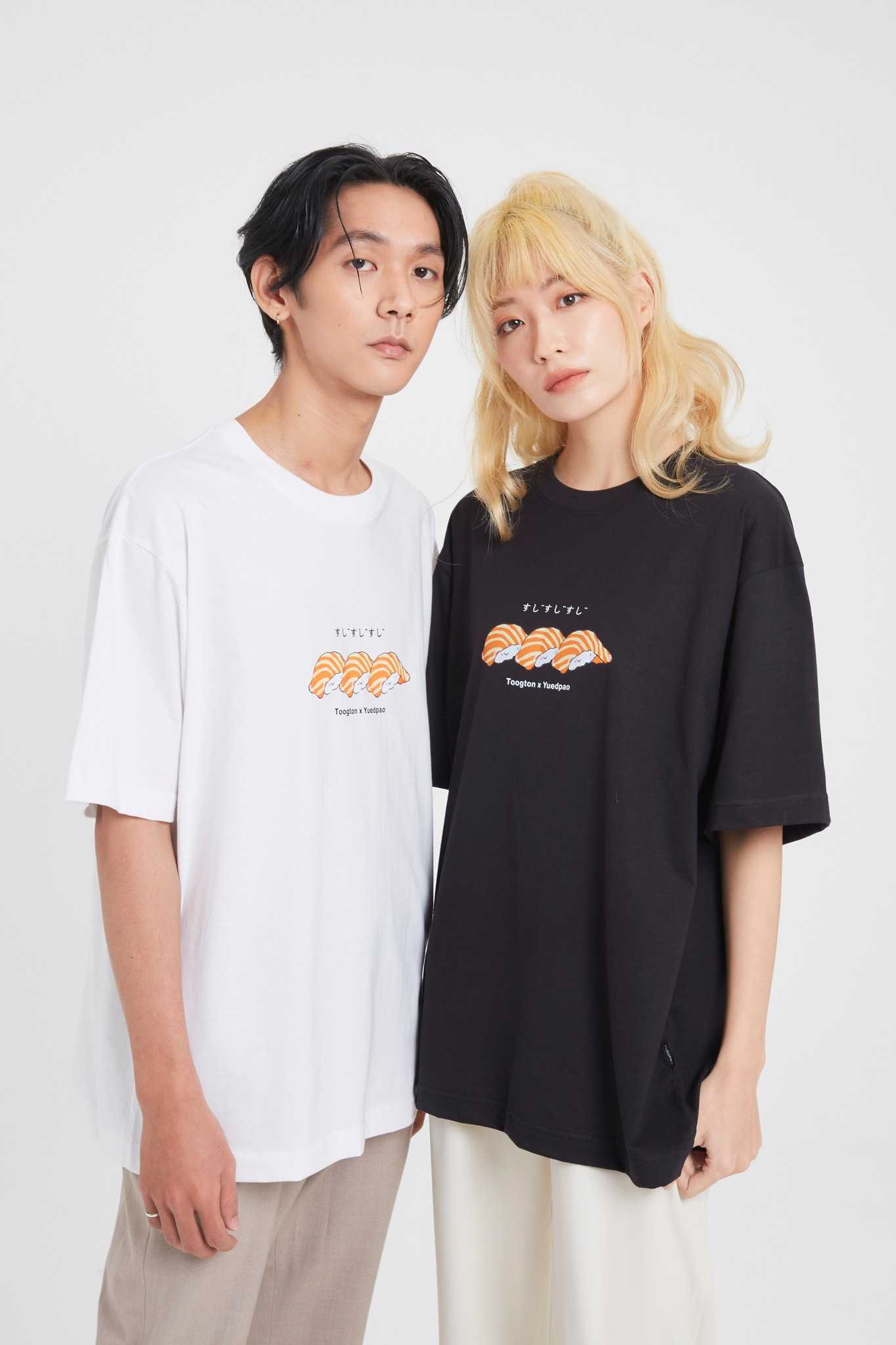 Yuedpao X  Toogton   เสื้อยืดเปล่า เสื้อยืด Oversized แขนสั้น Salmon Black&White