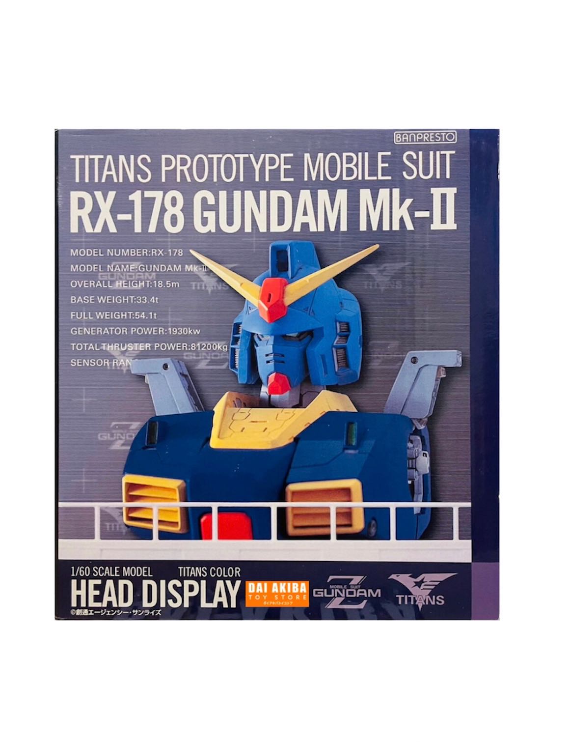 BANPRESTO MOBILE SUIT GUNDAM RX-178 MKII HEAD DISPLAY