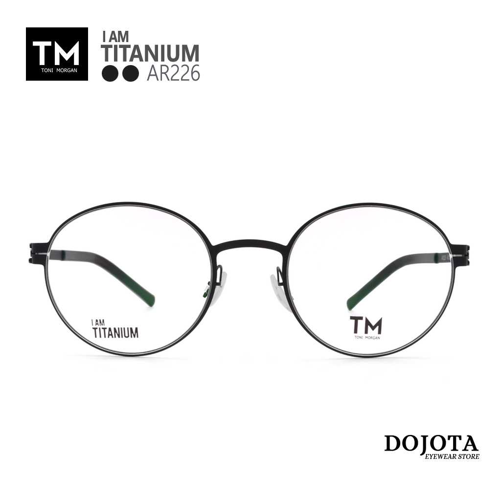 กรอบแว่นตา Titanium ทรงหยดน้ำ Toni Morgan รุ่น IC226 น้ำหนักเบา - สีดำ Black Matt