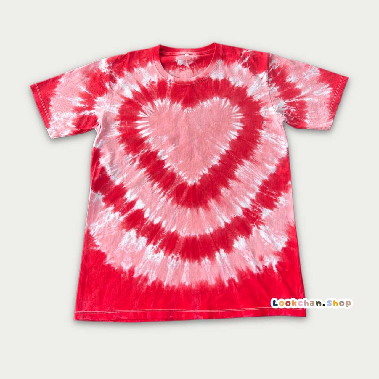เสื้อ มัดย้อม Cotton100% หัวใจสีแดงเข้ม แดงอ่อน