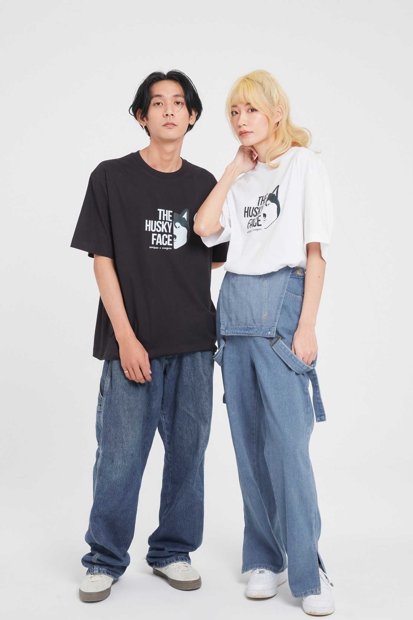 Yuedpao X  Toogton   เสื้อยืดเปล่า เสื้อยืด Oversized แขนสั้น HUSKY Black&White
