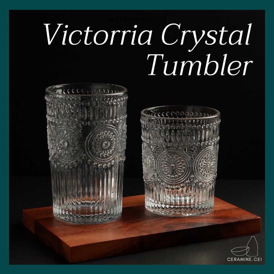 Victorria Crystal Tumbler แก้วคริสตัล แก้ววินเทจ แก้วน้ำญี่ปุ่น แก้วมินิมอล แก้วเกาหลี แก้วคาเฟ่