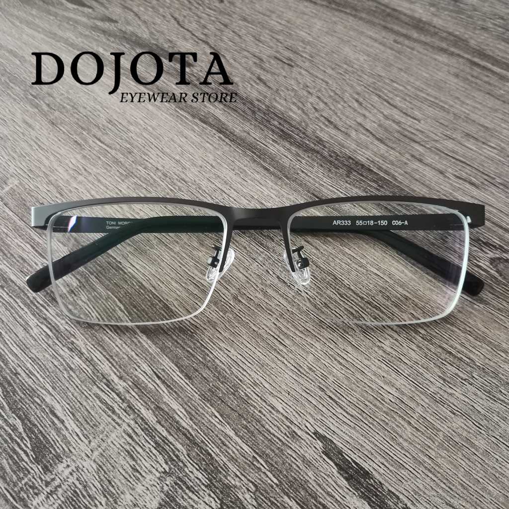 กรอบแว่นครึ่งเฟรม ไทเทเนี่ยม Toni Morgan รุ่น LIN333 - สีเทาเข้ม Dark Gray