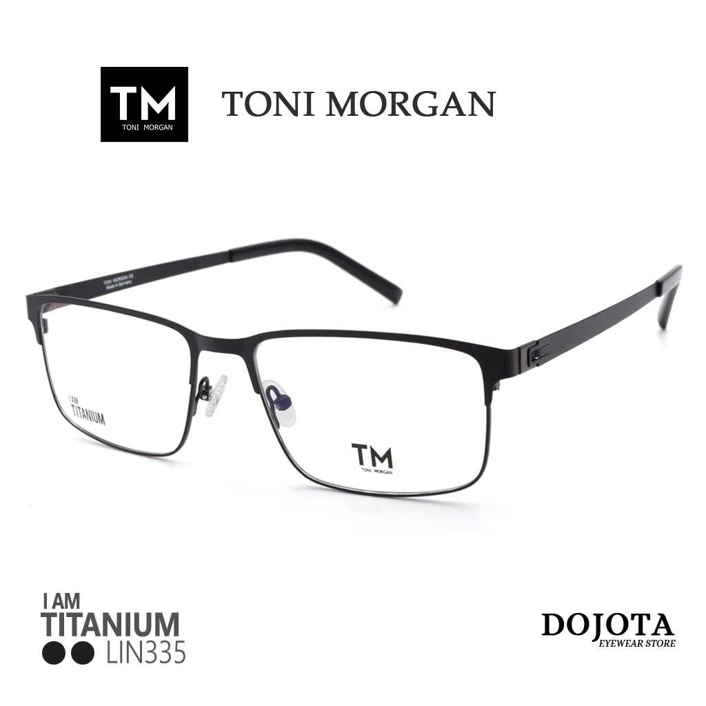 กรอบแว่นตาไทเทเนี่ยม Toni Morgan น้ำหนักเบา รุ่น LIN335 - สีดำ Black Matt