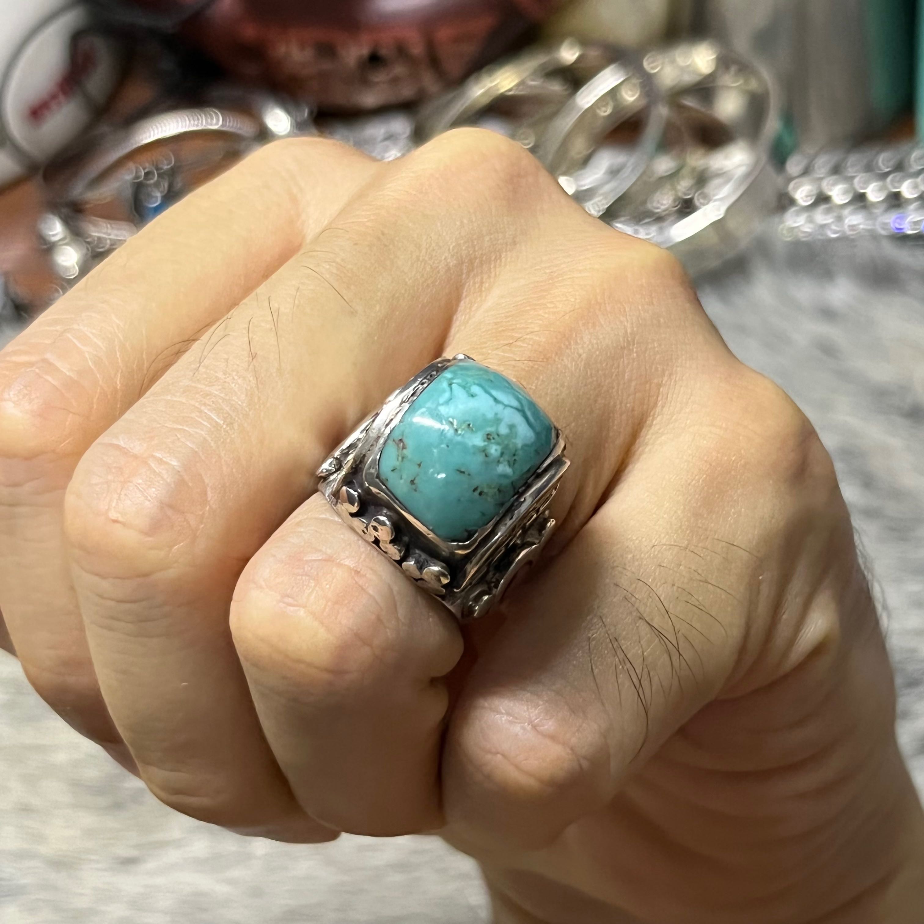 แหวนเงินแท้925 ประดับเพชรTurquoise ขนาด57 