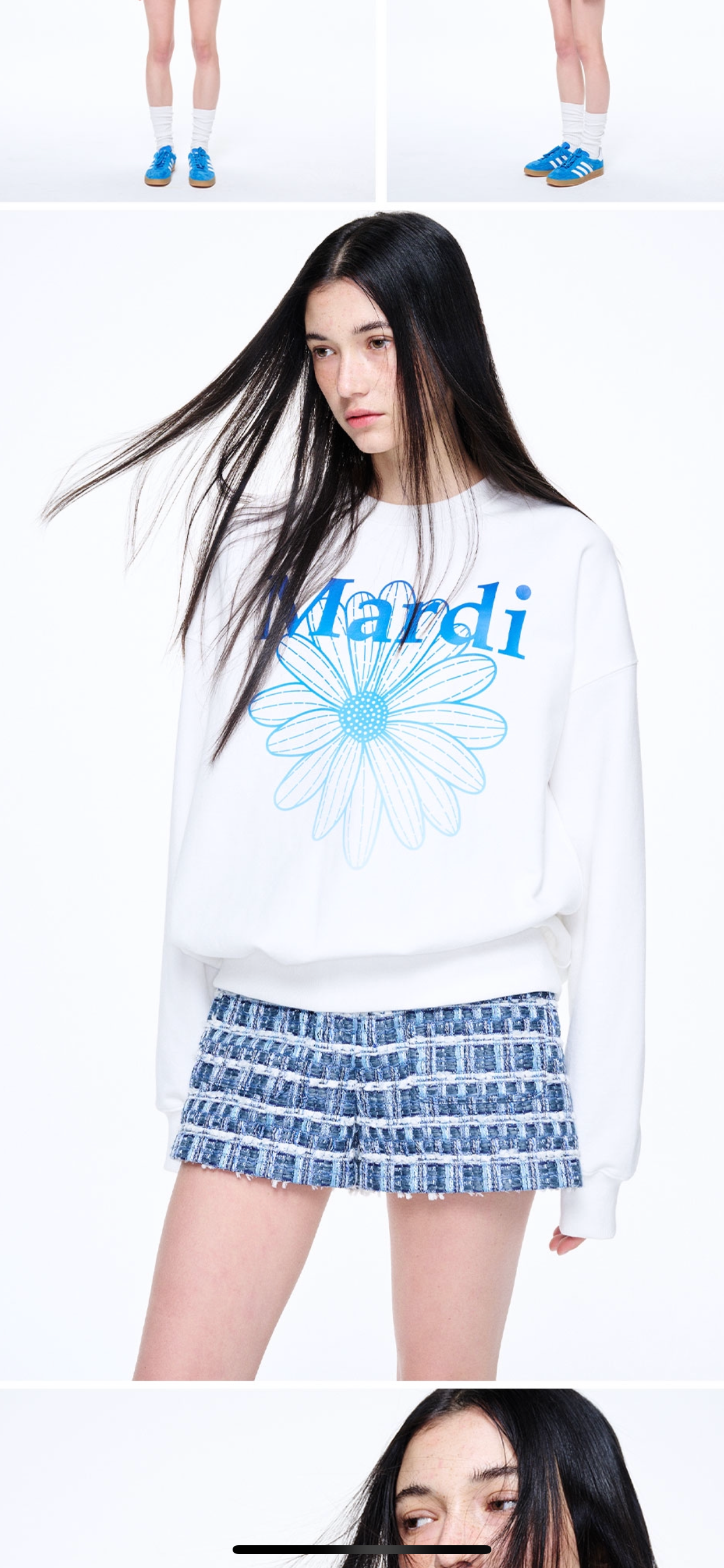 (พร้อมส่ง) Mardi mercredi sweatshirt GRADATION_WHITE BLUE