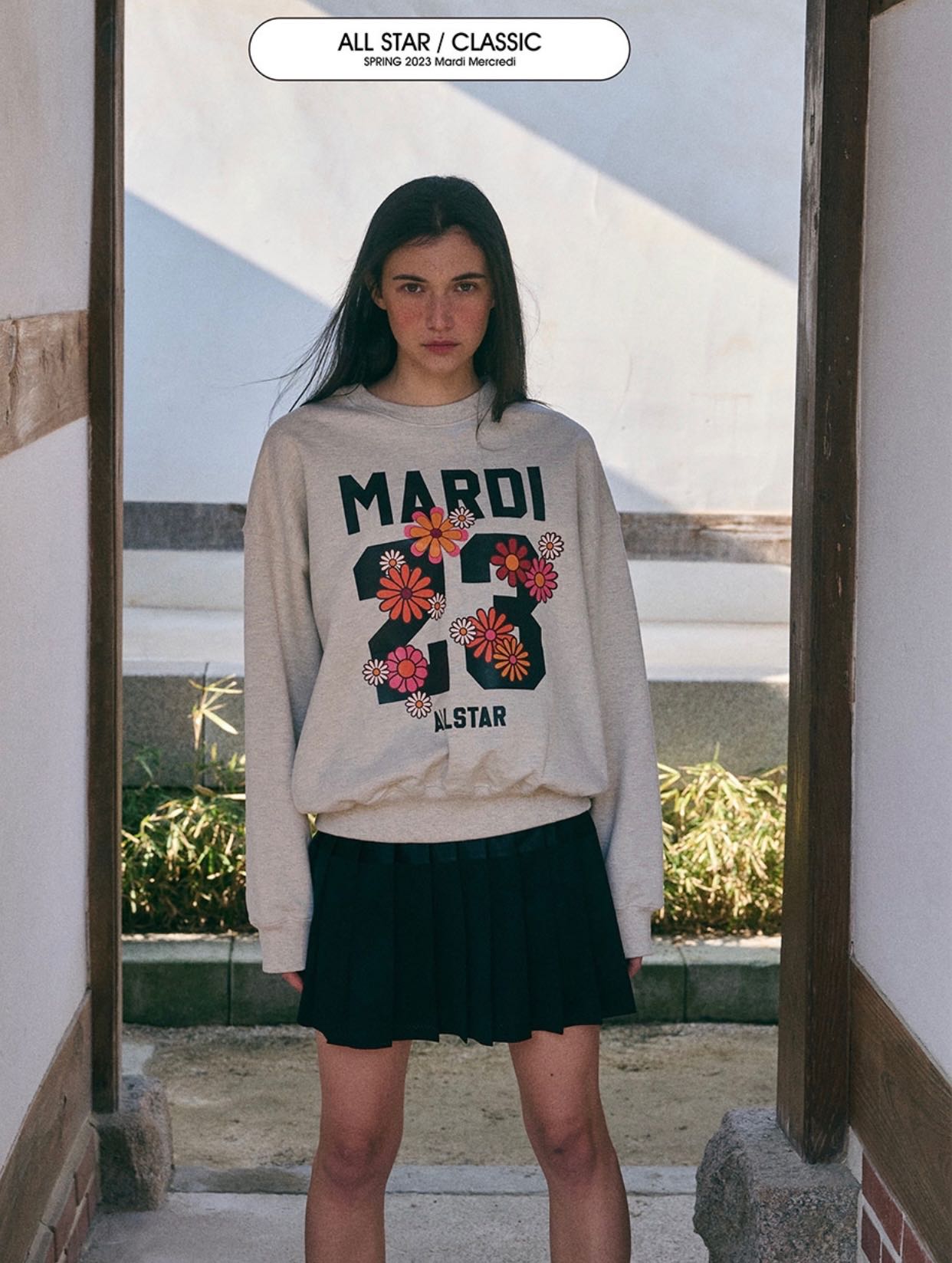 (พร้อมส่ง) Mardi mercredi sweatshirt All star Oatmeal
