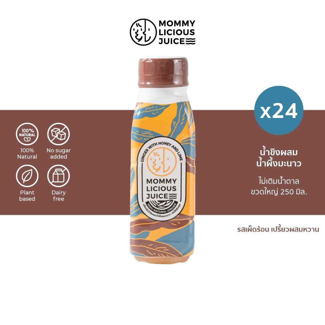 น้ำขิงผสมน้ำผึ้งมะนาว Ginger with Honey and Lime 24 ขวด