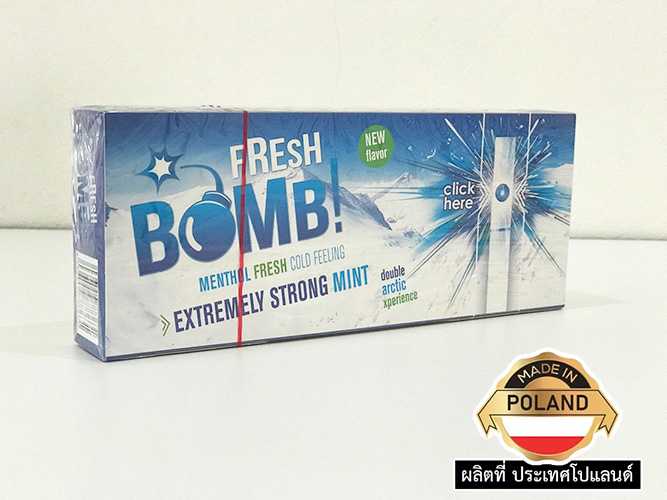 Fresh Bomb เม็ดบีบเย็น กลิ่น 【มิ้นต์】100ตัว หลอดเปล่า 〈 ฟิวเตอร์ 20mm.〉