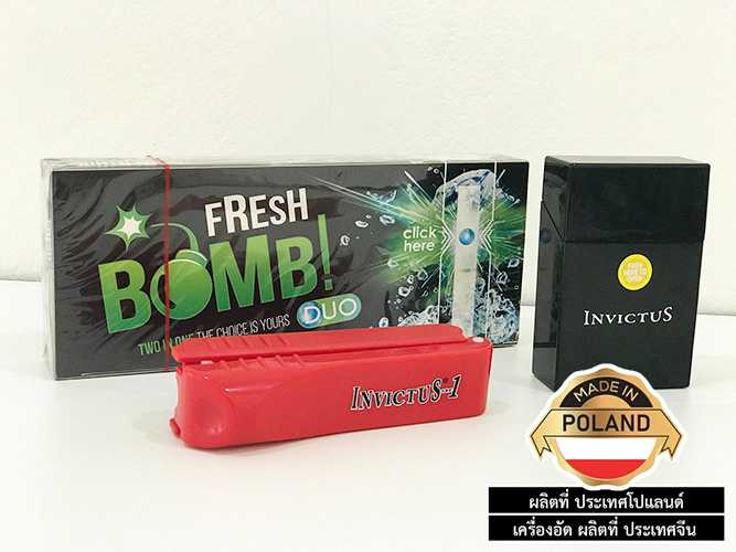 Fresh Bomb เม็ดบีบเย็น กลิ่น 【เมนทอล】100ตัว หลอดเปล่า 〈 ฟิวเตอร์ 20mm.〉 +เครื่องอัดคละสี+กล่องคละสี