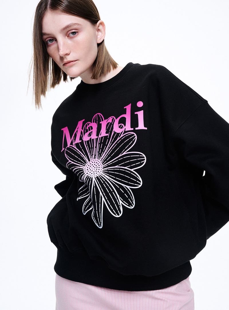 (พร้อมส่ง) Mardi mercredi sweatshirt GRADATION_BLACK PINK