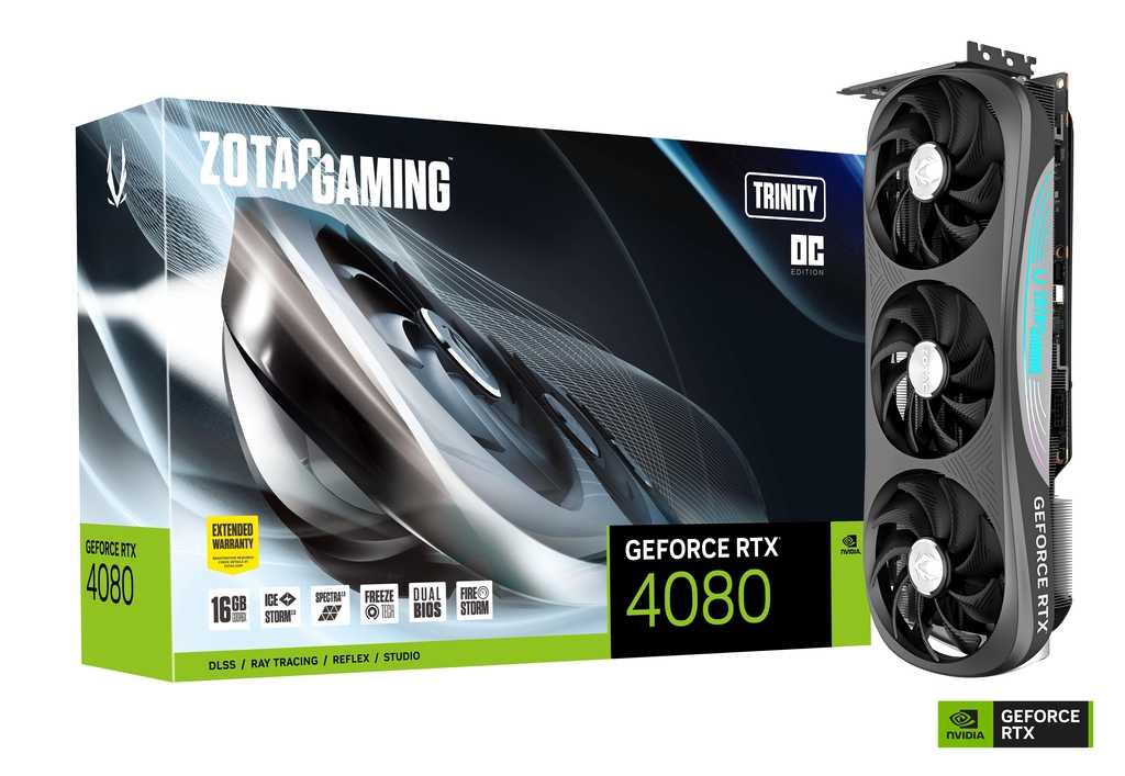 VGA การ์ดจอ ZOTAC GAMING GEFORCE RTX 4080 TRINITY OC - 16GB GDDR6X ประกันศูนย์ 3 ปี