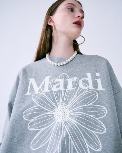 (พร้อมส่ง) Mardi Mercredi SWEATSHIRT FLOWERMARDI_GREY