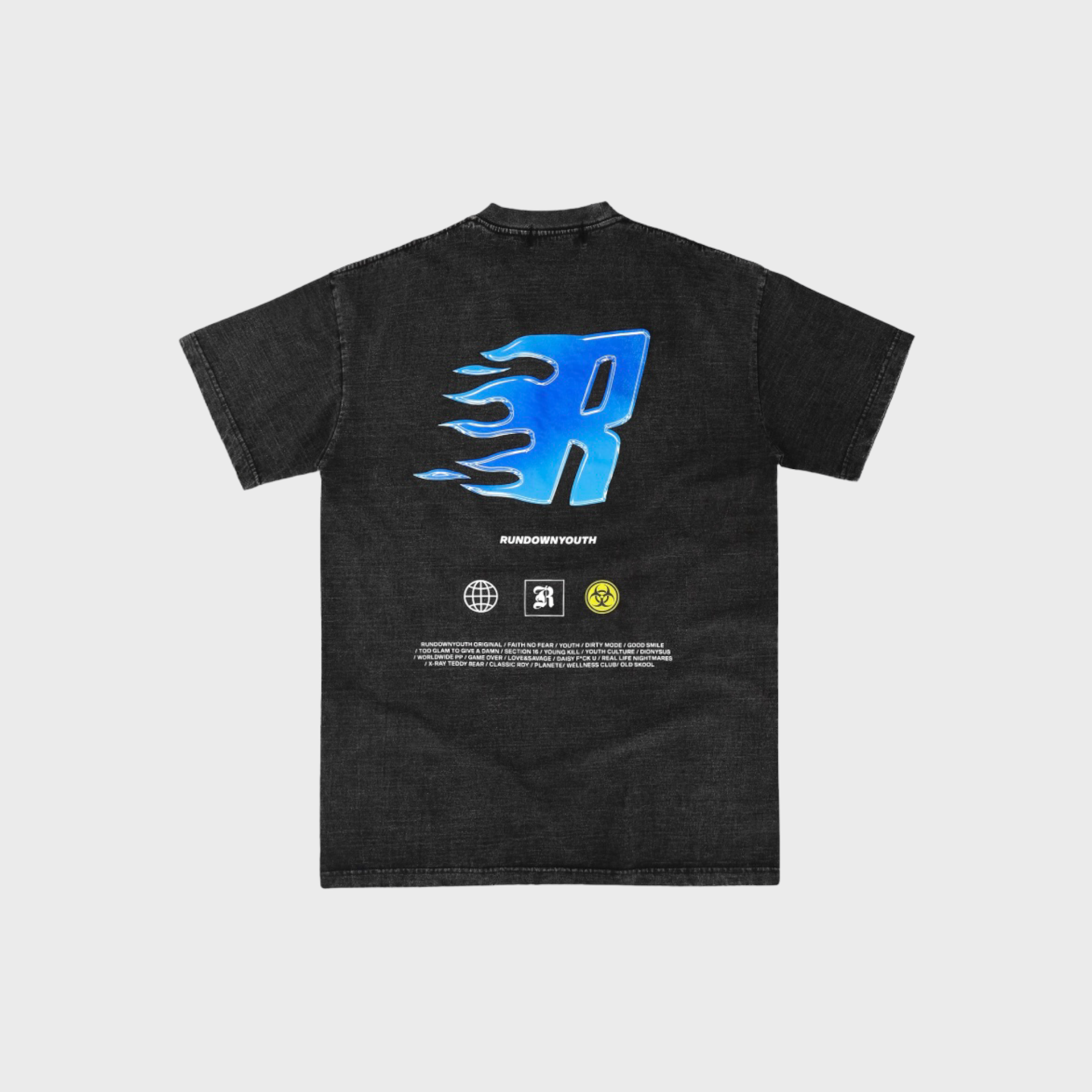 Letter R Blue Fire T-Shirt 044