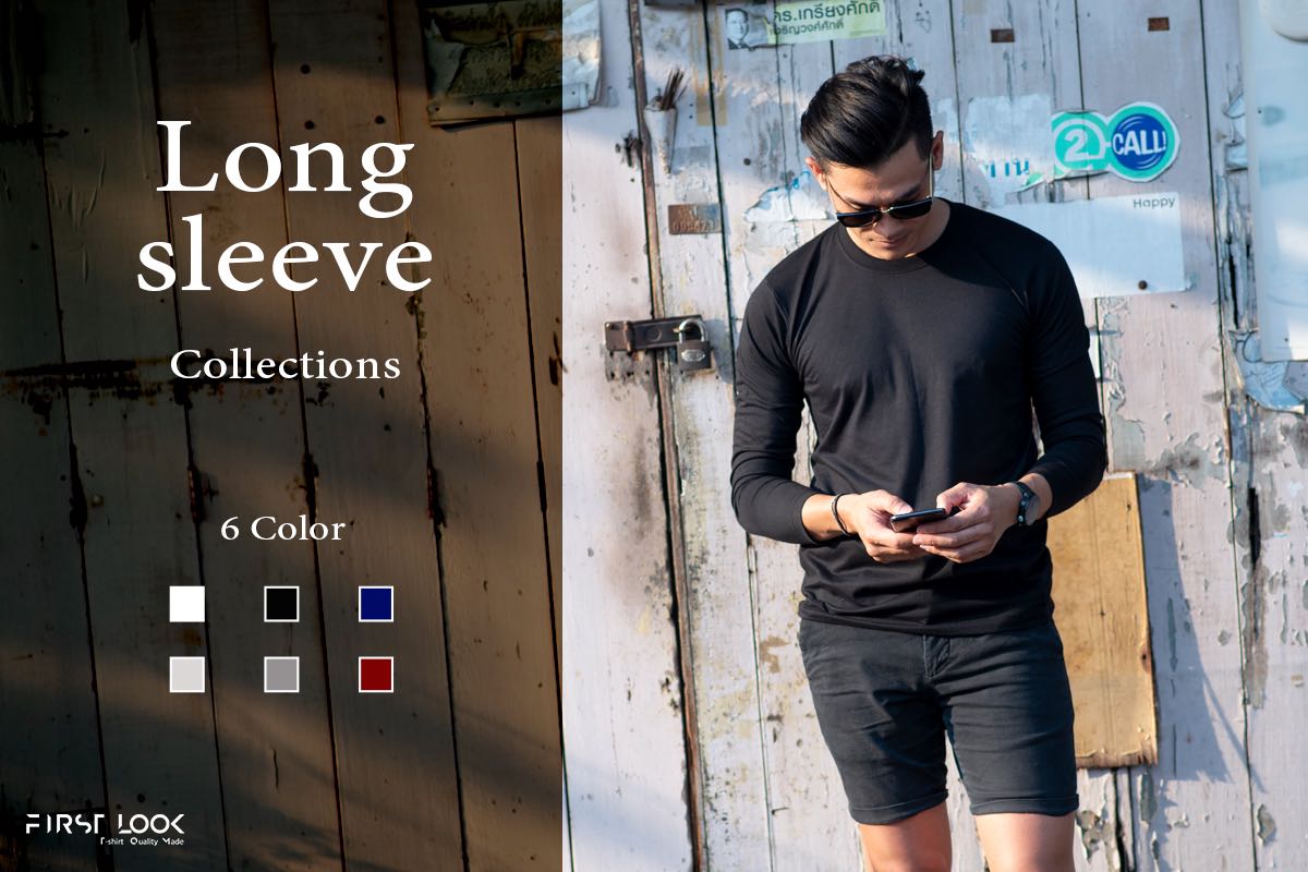 เสื้อยืดคอกลม แขนยาว มีให้เลือก 6 สี