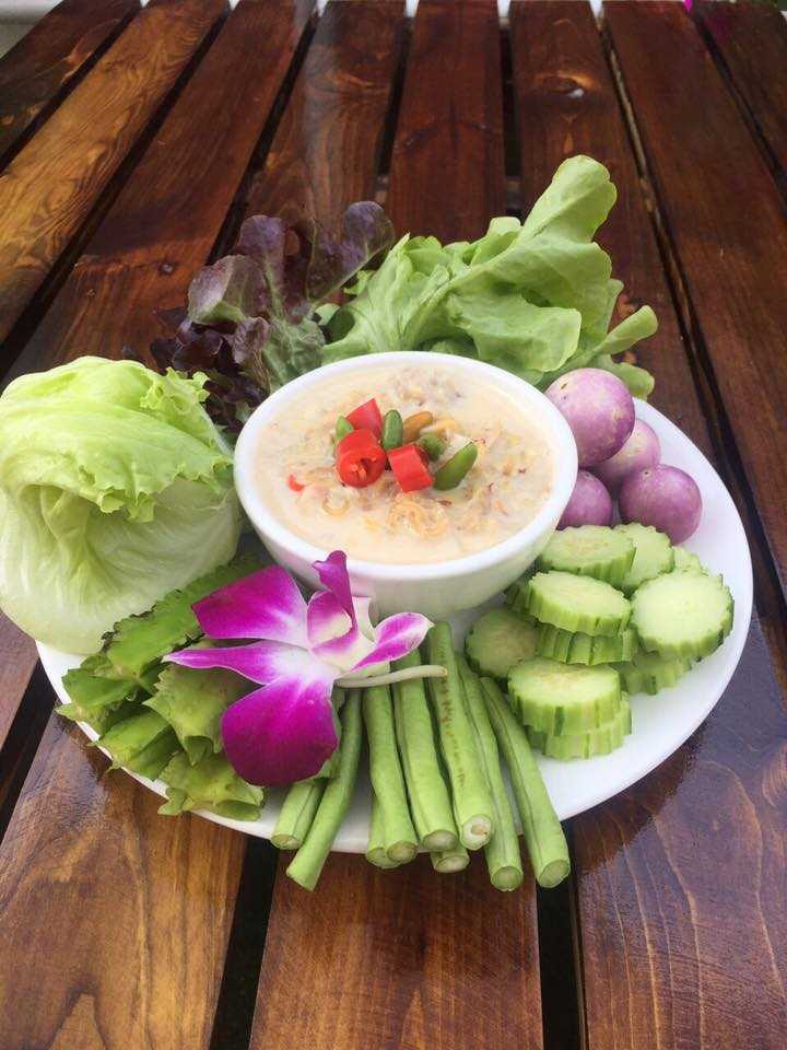 กุ้งหลน+ผักสด
