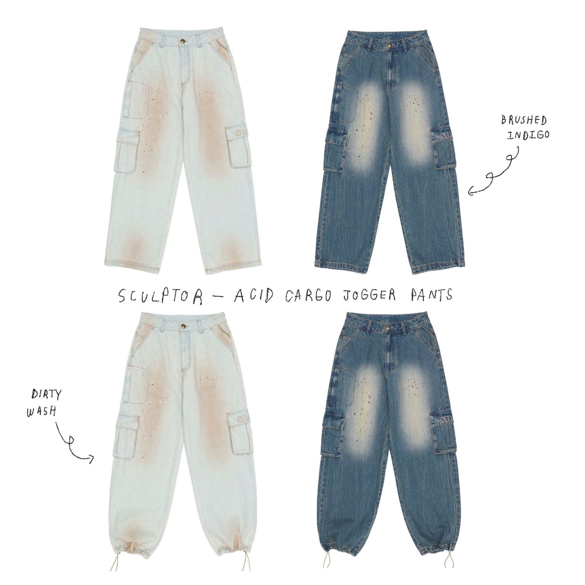 (PRE,รวมส่ง) ACID CARGO JOGGER PANTS /SCULPTOR 