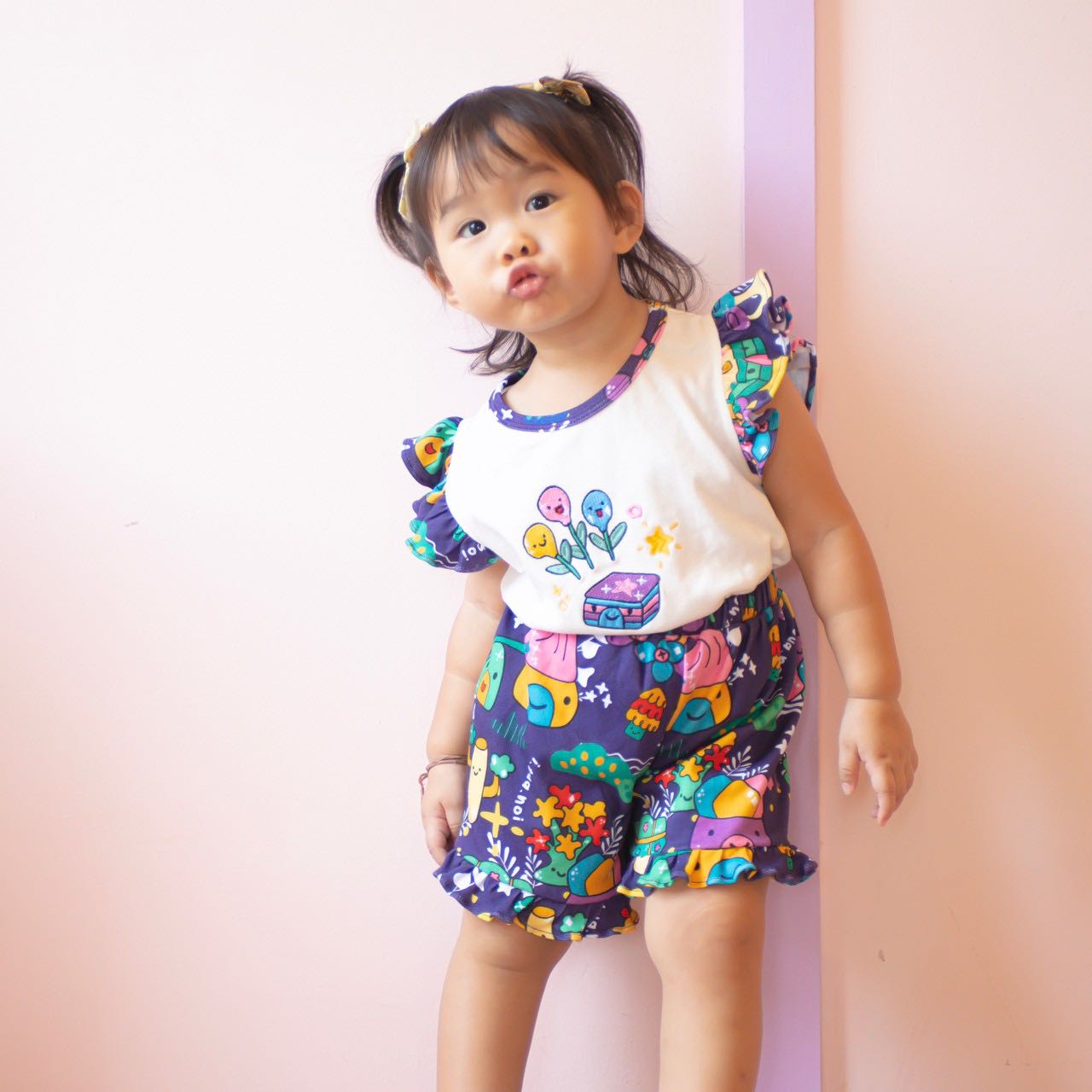 ATD04 l Top and Shorts ชุดเสื้อยืดผู้หญิง ปักลายขนมไทย (Thai Dessert Collection)