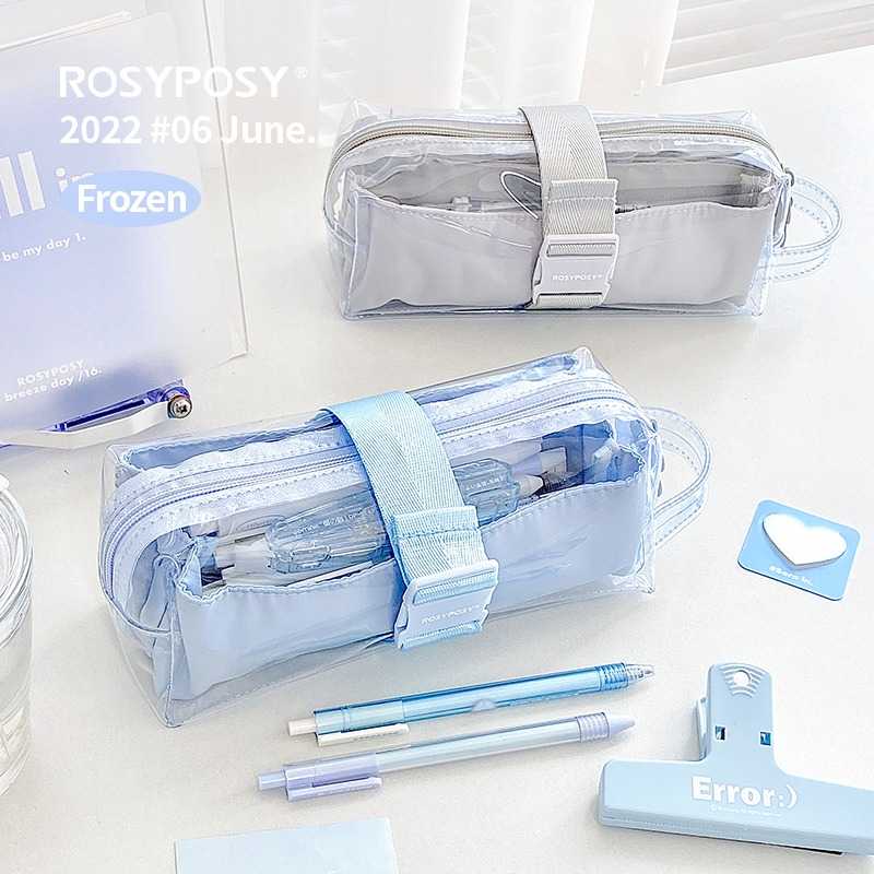 pre-oder กระเป๋าดินสอสีใสกันน้ำได้ ใส่ของเยอะ มี 4 สี