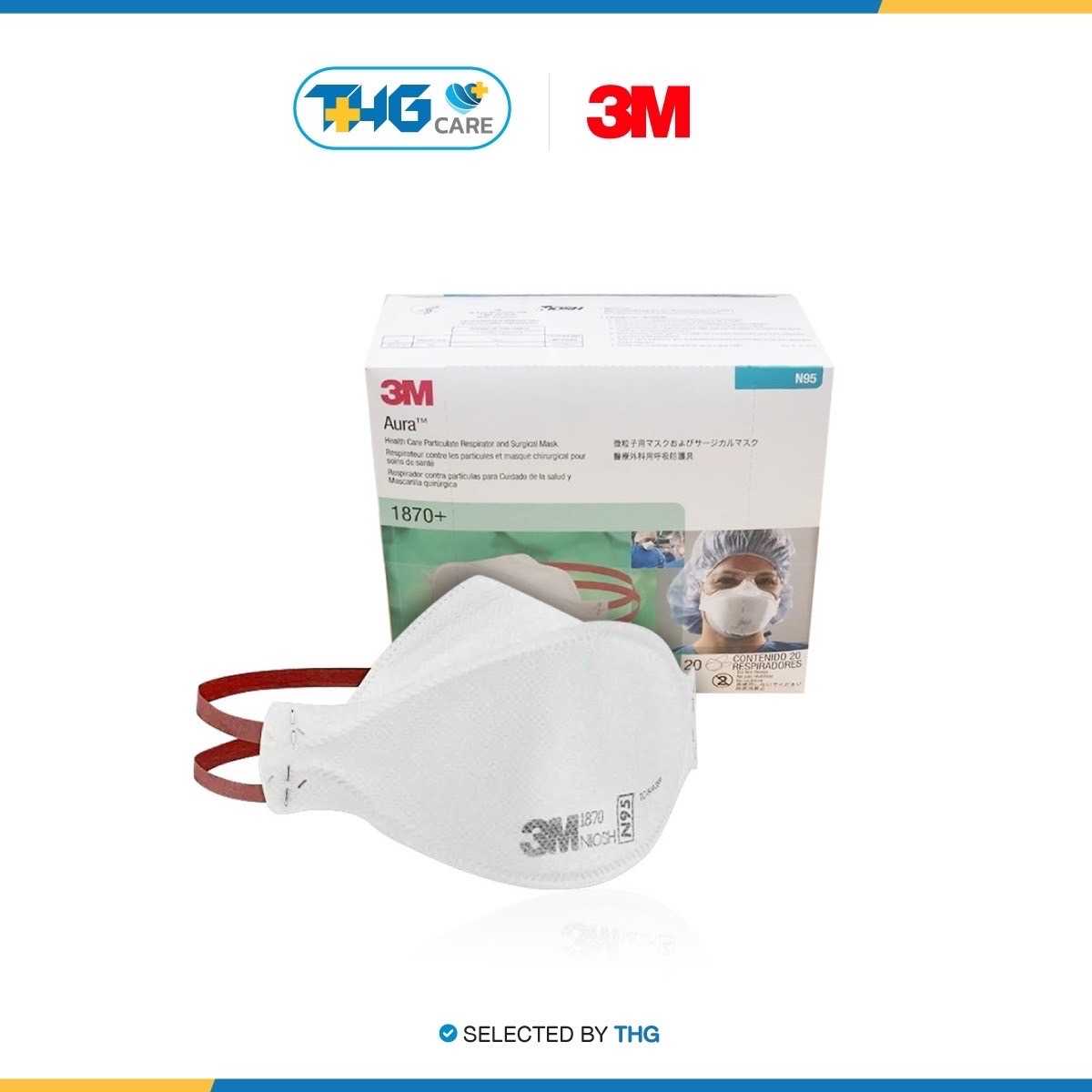 THG CARE - 3M™ Aura™ 1870+ หน้ากากแบบพับได้ (N95) 1 กล่อง/20 ชิ้น