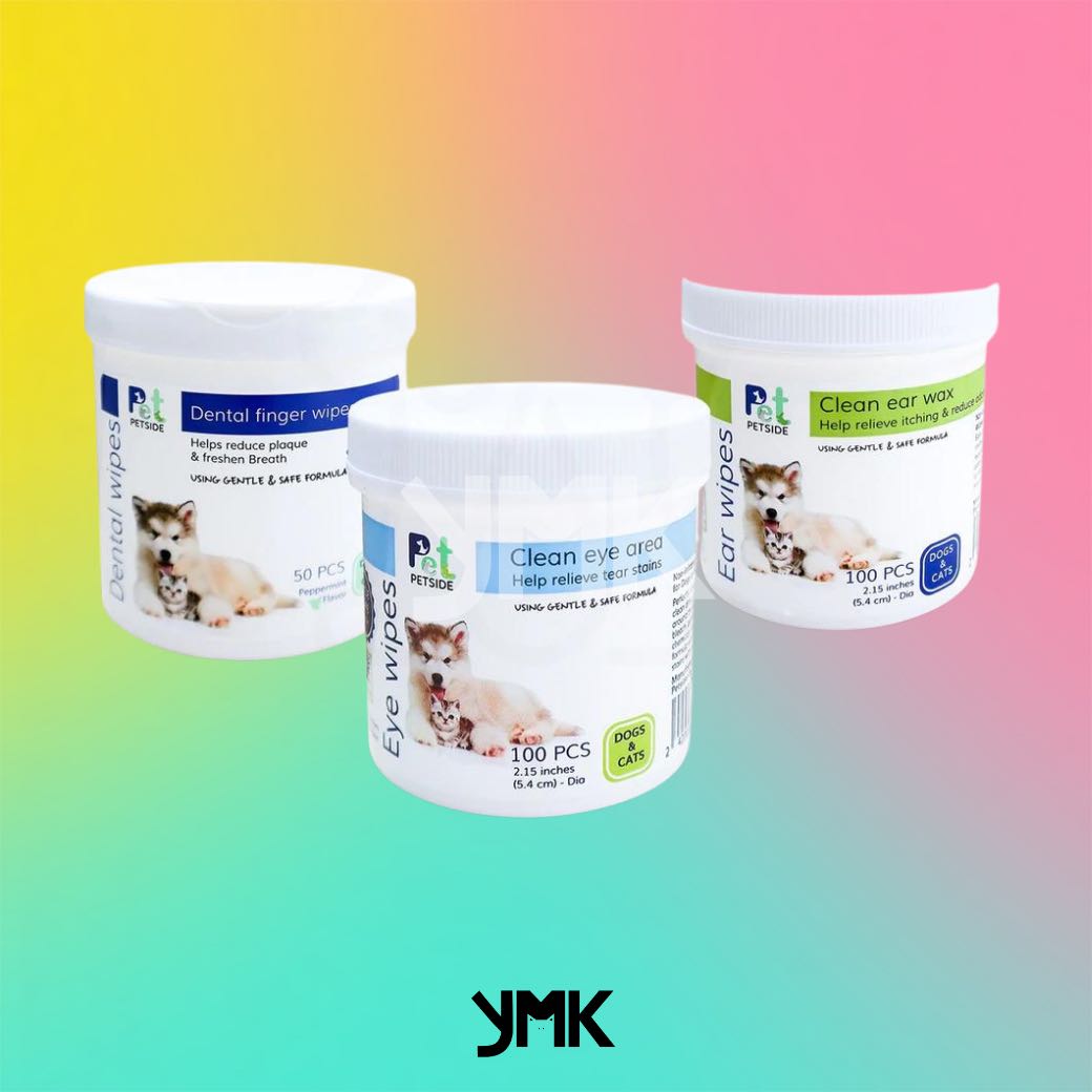 แผ่นเปียกเช็ดหู/ตา/ฟัน Petside Pet wipe for Eye/Ear/Teeth