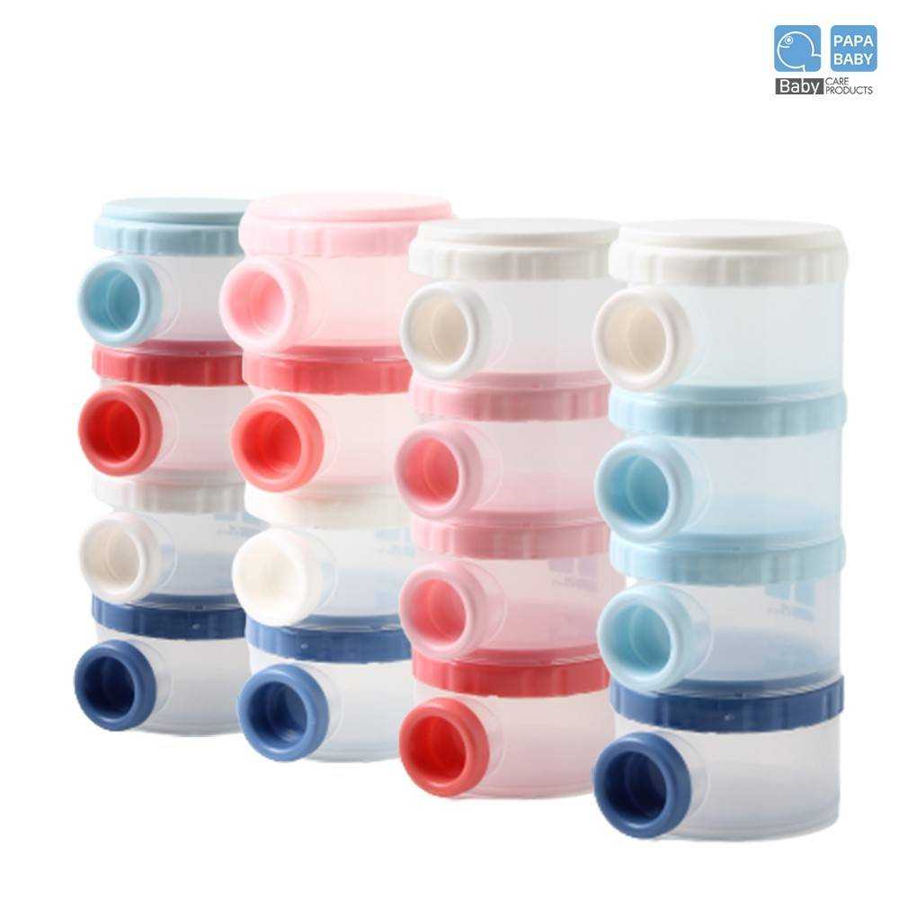 O0024 ที่แบ่งนมผง Papa Baby(ปาป้าเบบี้) กระปุกแบ่งนม 4 ชั้น BPA FREE ที่ตวงนมผง