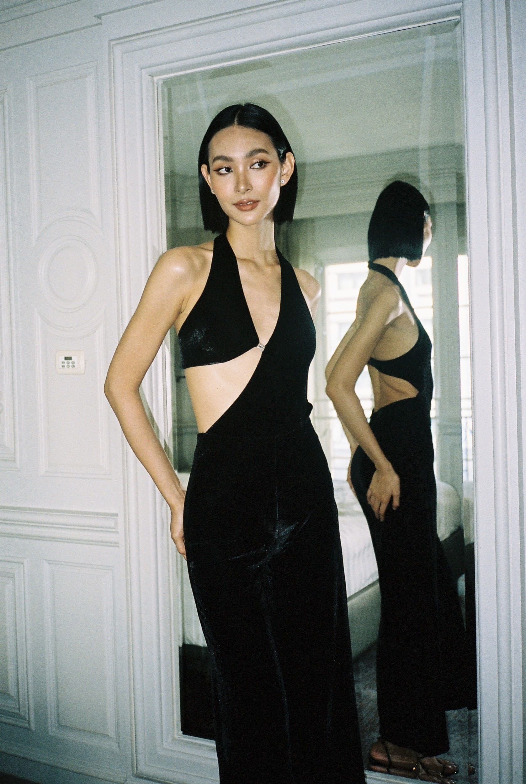 Double Diamond Velvet Jumpsuit