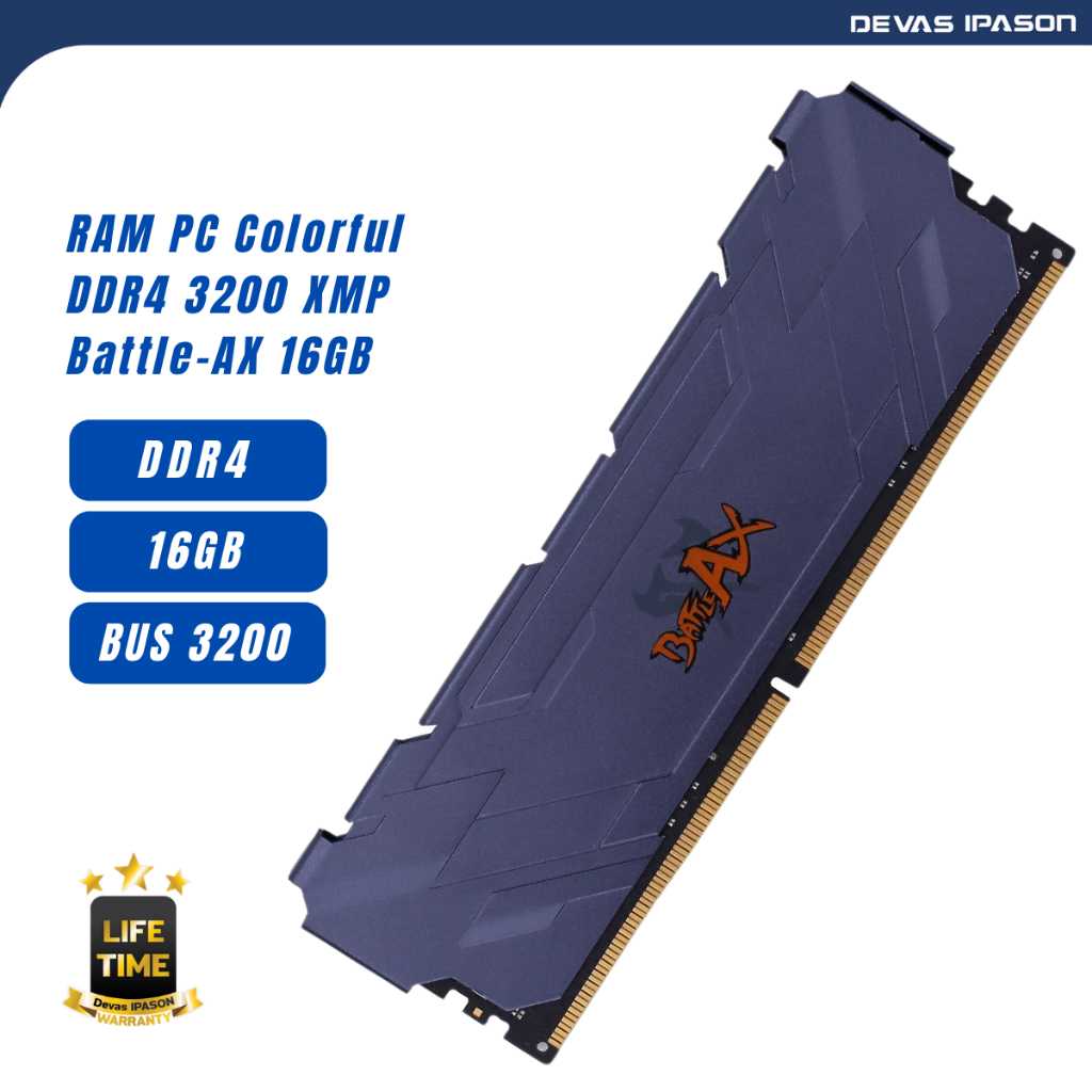 COLORFUL RAM สำหรับ PC Battle-AX DDR4 BUS 3200 - CL18 ขนาด 1x16GB รับประกัน โดย Devas IPASON