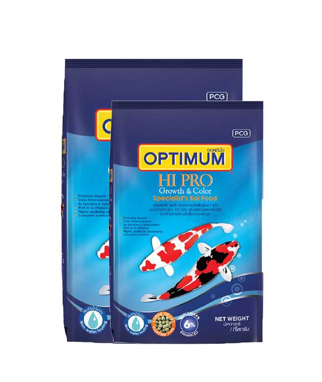 อาหารปลา Optimum Hipro ขนาด 1.25kg แพ็คคู่ 370 /-