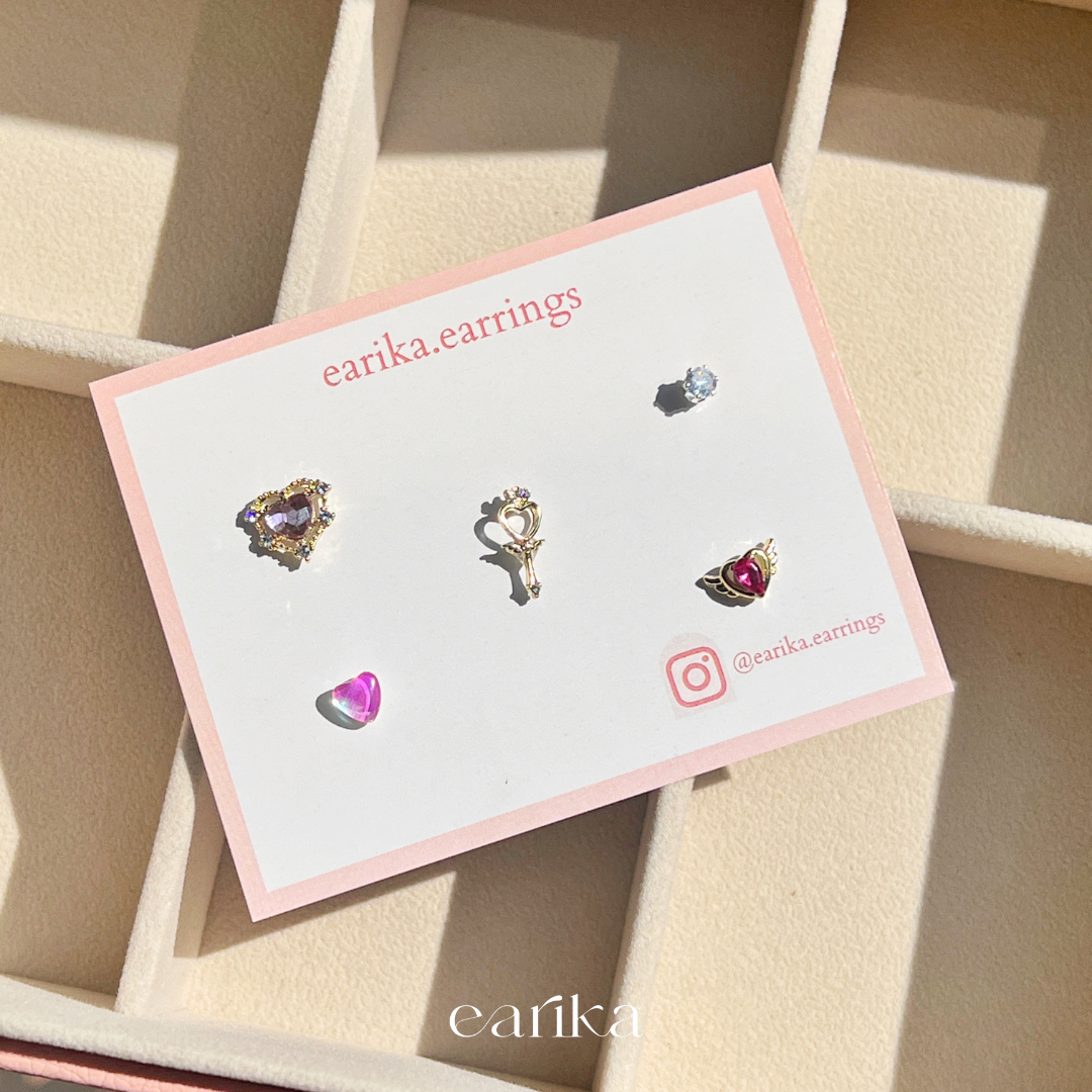 earika.earrings - punch cupid set เซ็ตต่างหูก้านเงินแท้ชุบทอง ผิวแพ้ง่ายใส่ได้