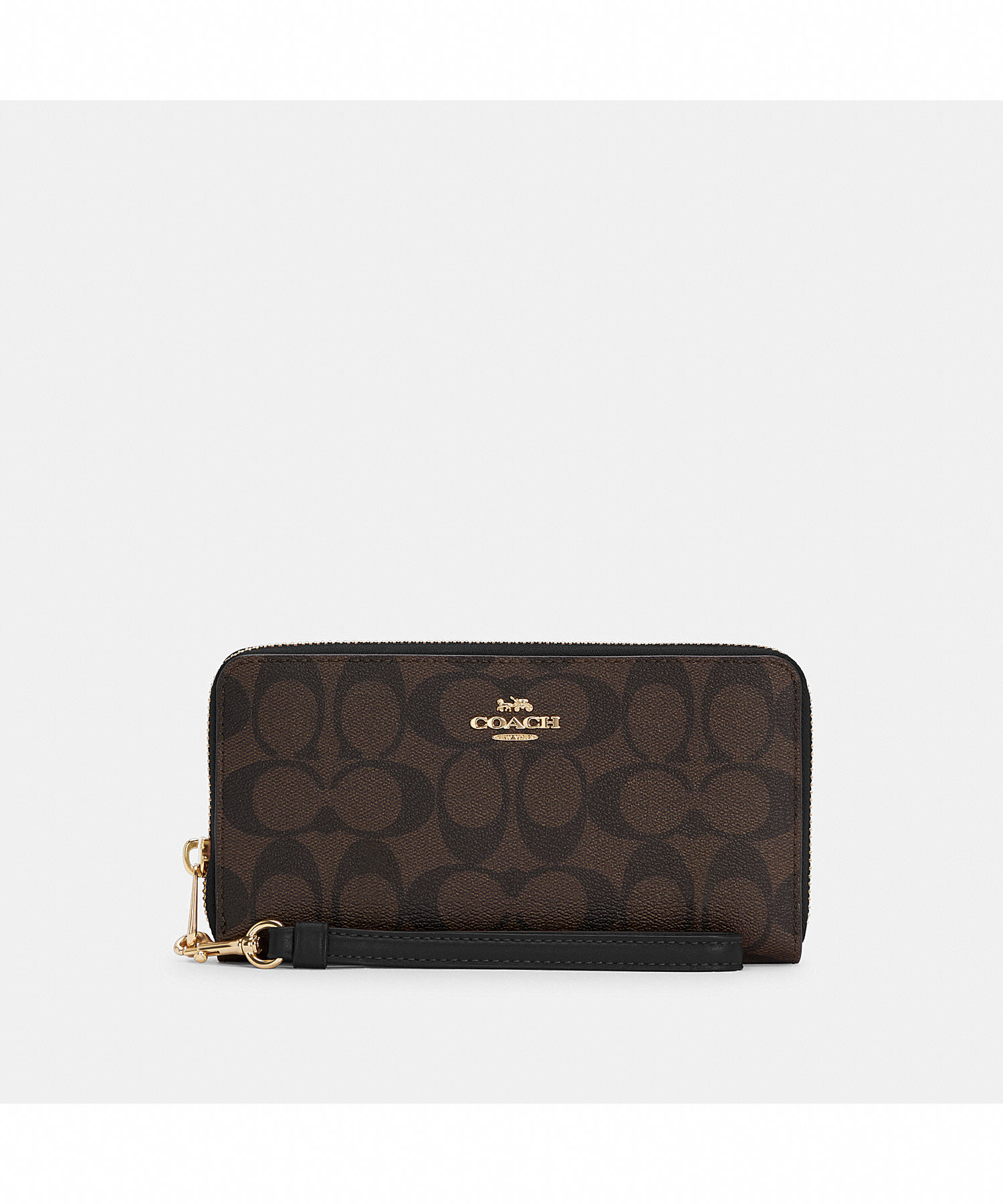 COACH LONG ZIP AROUND WALLET IN SIGNATURE CANVAS C4452 IMAA8