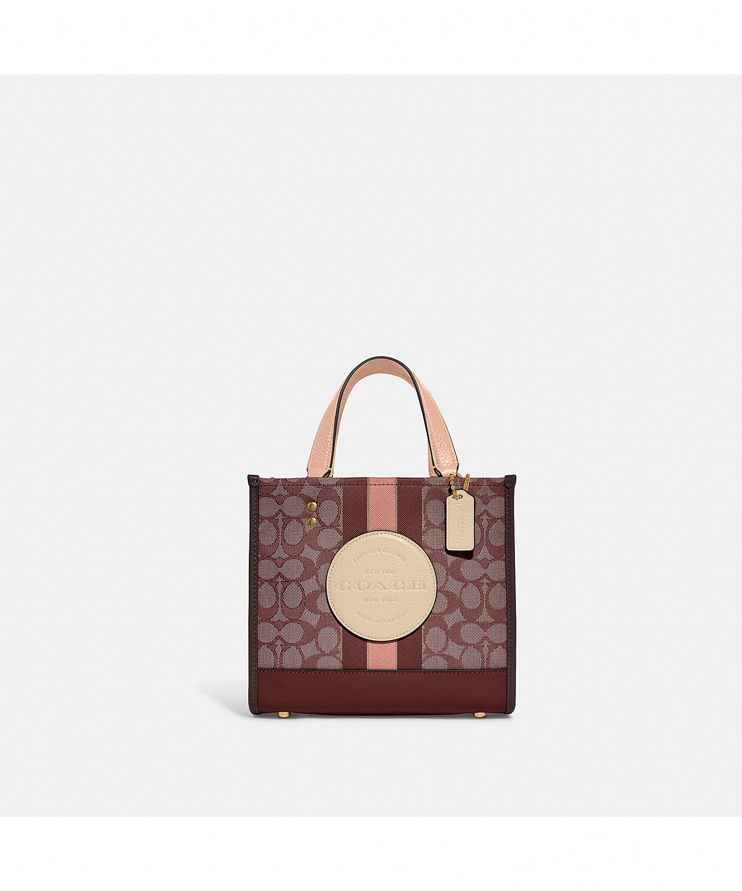 COACH DEMPSEY TOTE 22 IN SIGNATURE JACQUARD WITH STRIPE AND COACH PATCH C8417 IMMZI