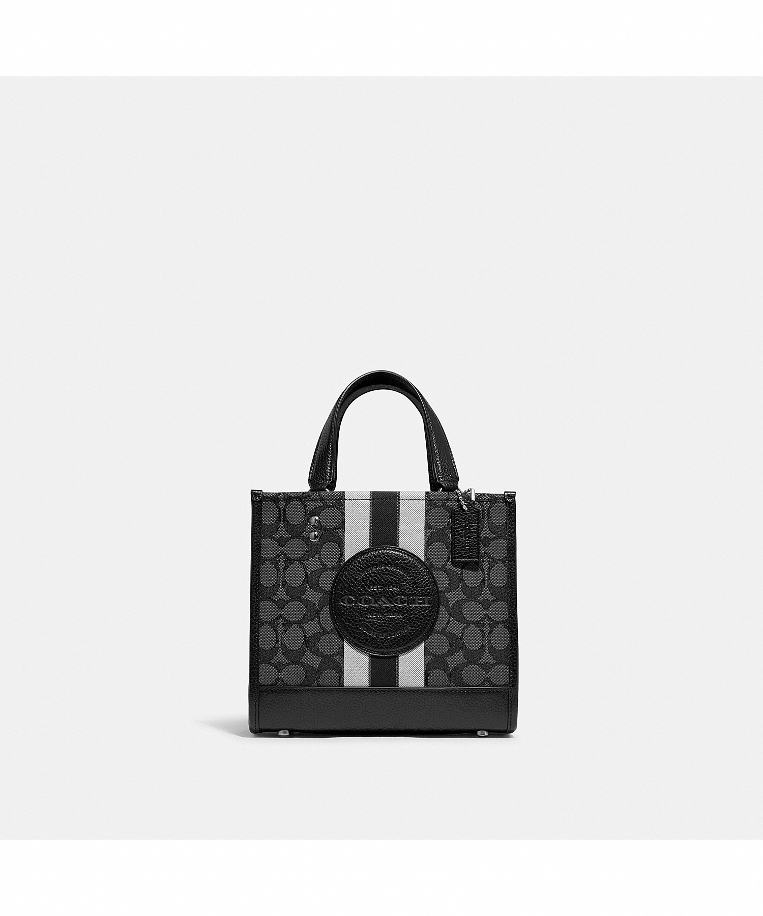 COACH DEMPSEY TOTE 22 IN SIGNATURE JACQUARD WITH STRIPE AND COACH PATCH C8417 SVRT6