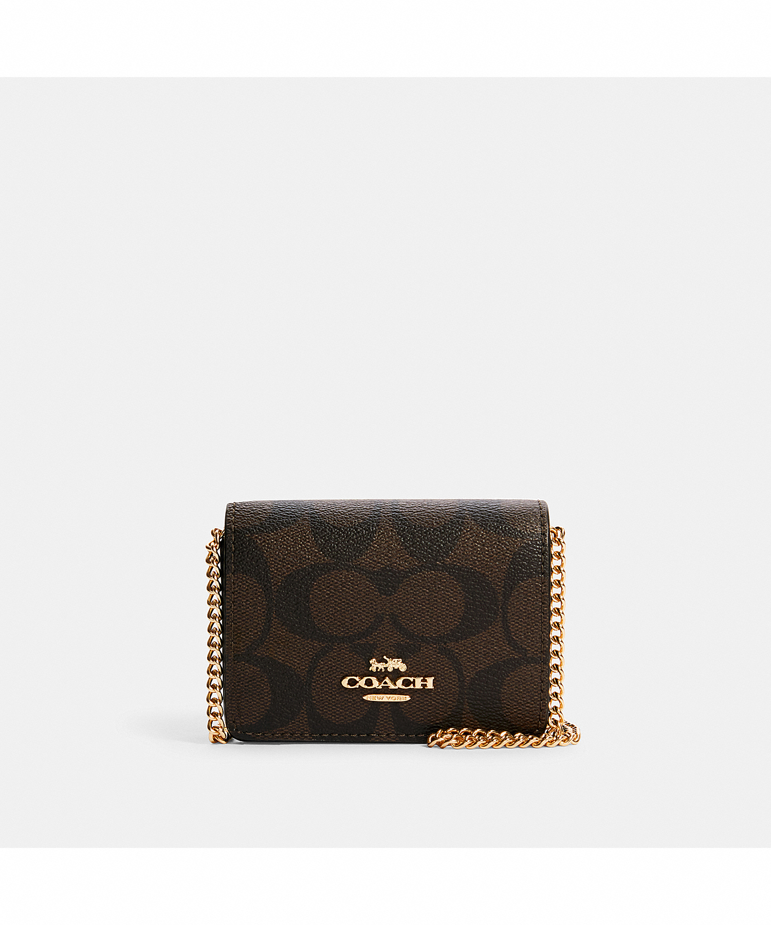 COACH MINI WALLET ON A CHAIN IN SIGNATURE CANVAS 6650  IMAA8