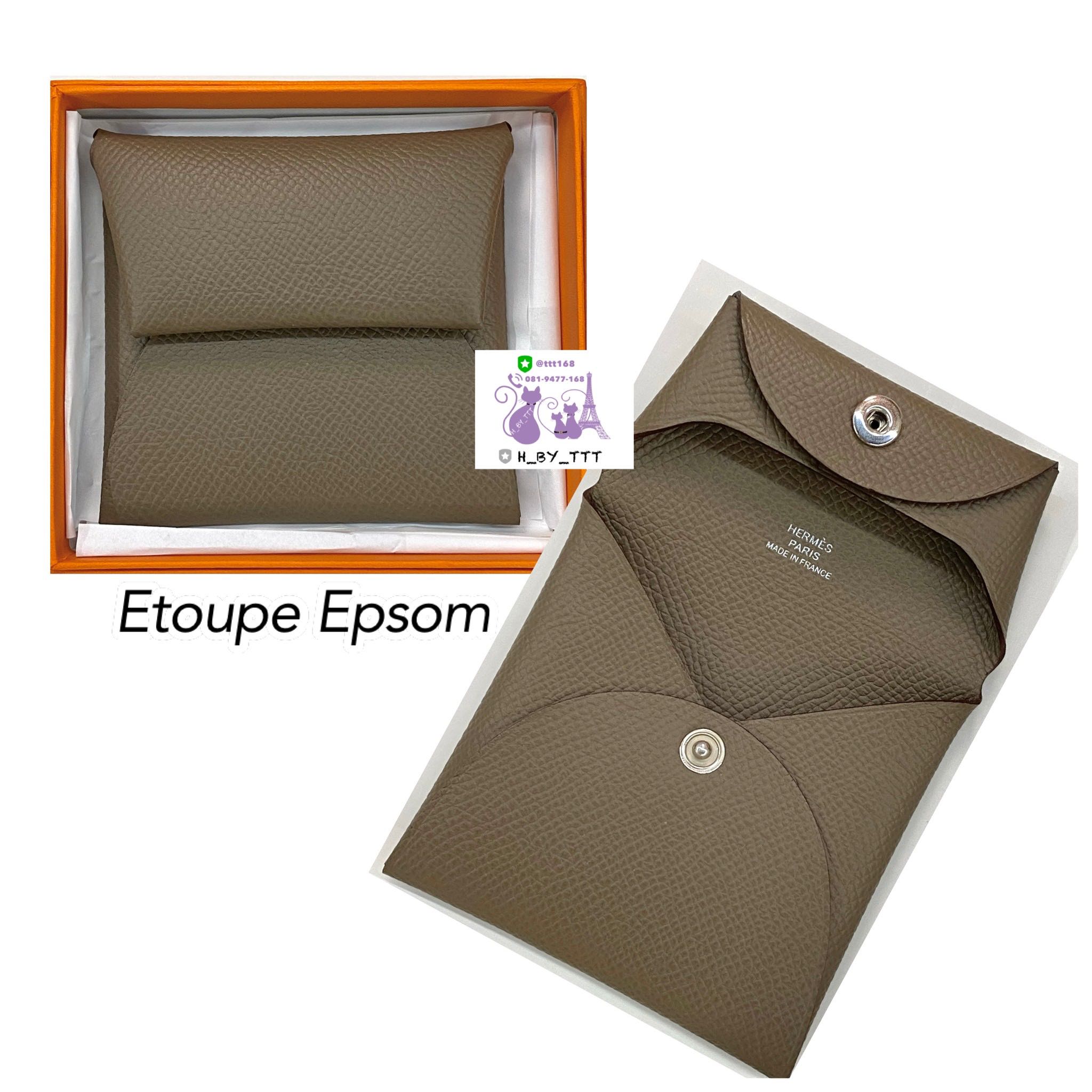 Hermes Bastia Mini Wallet Coin Purse Etoupe Epsom