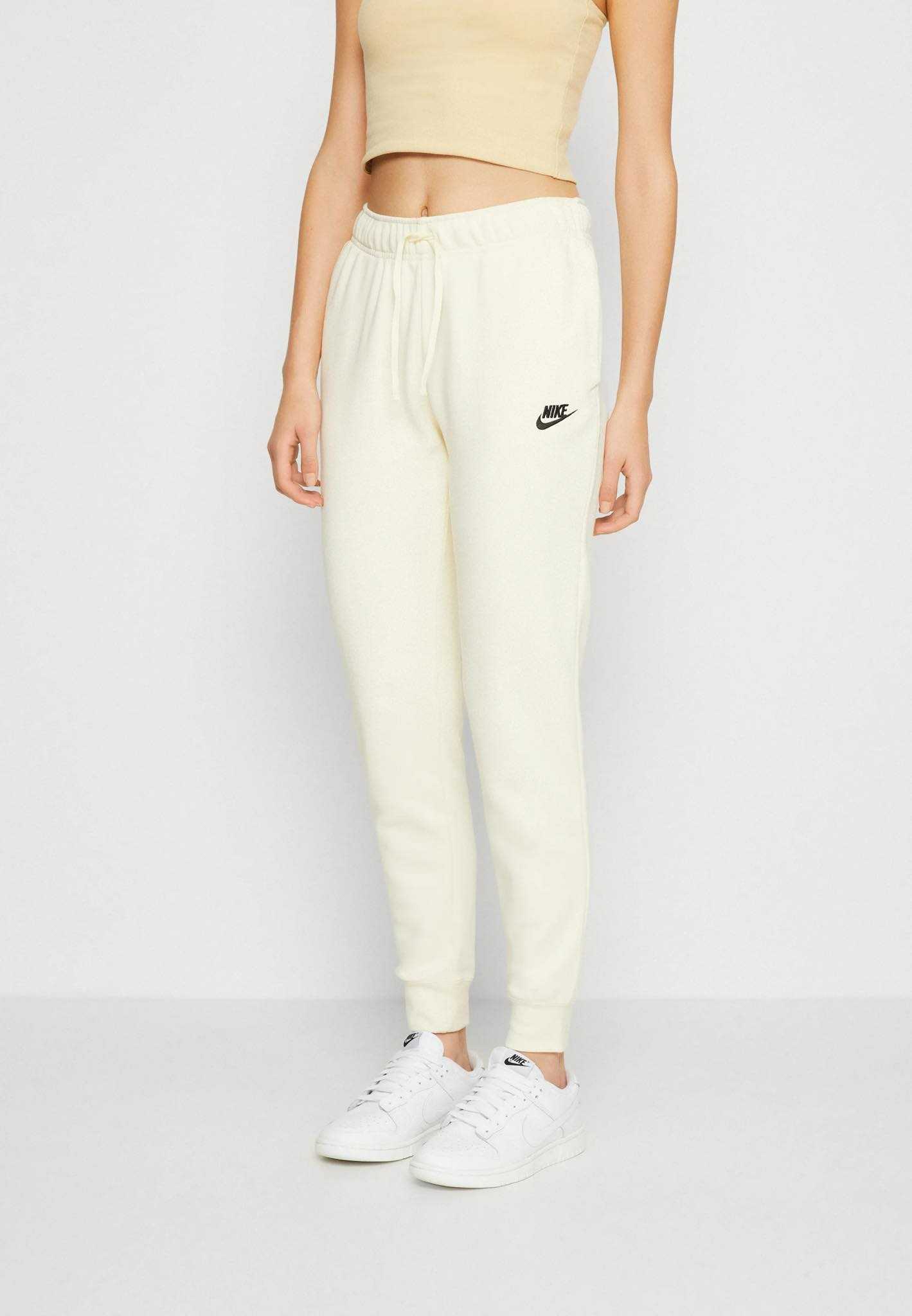 Nike essential tight  fleece joggers in off white