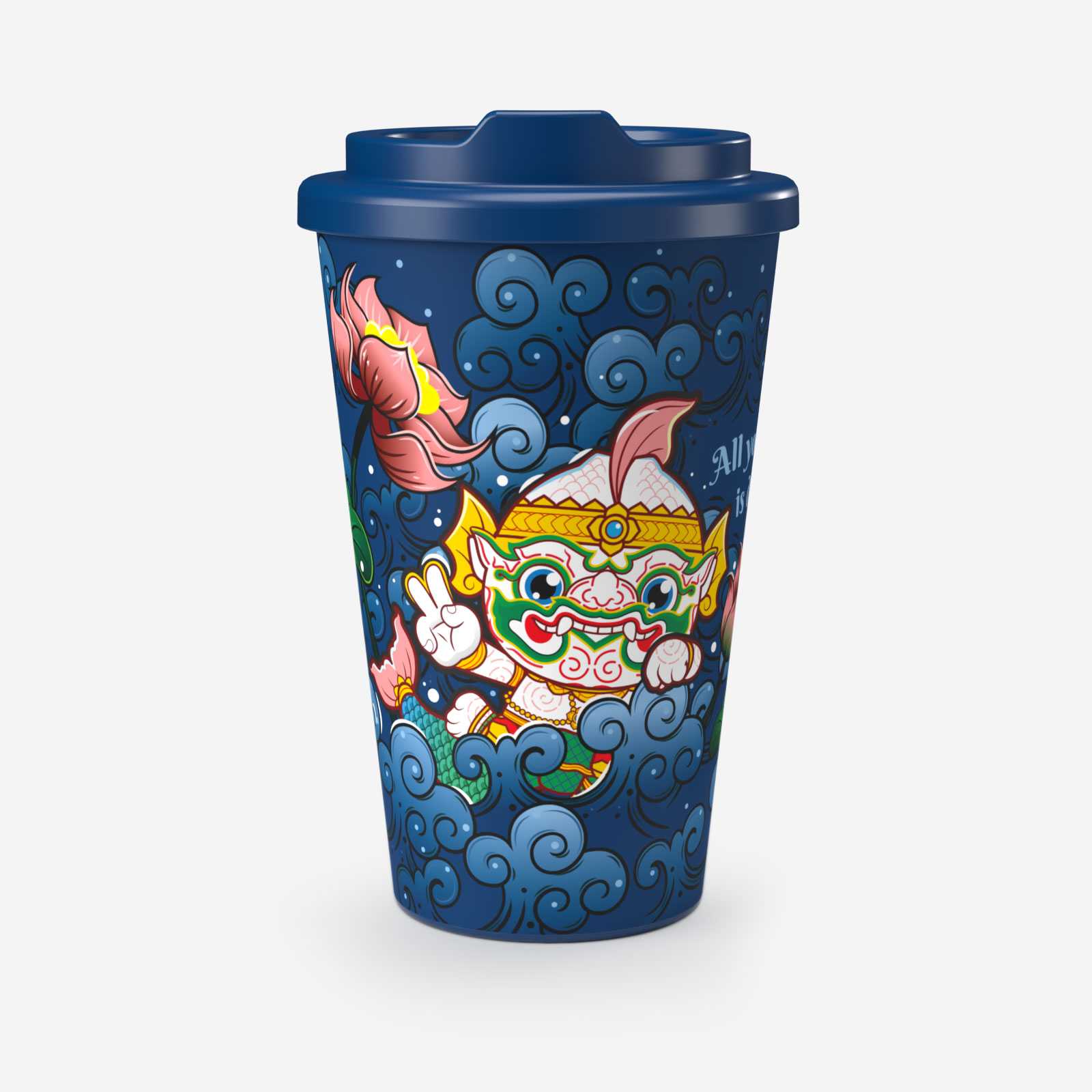 Ramakien Tumbler - Matchanu in the Sea (แก้วทัมเบลอร์ ผ่อนคลายว่ายน้ำทะเลกับมัจฉานุ)